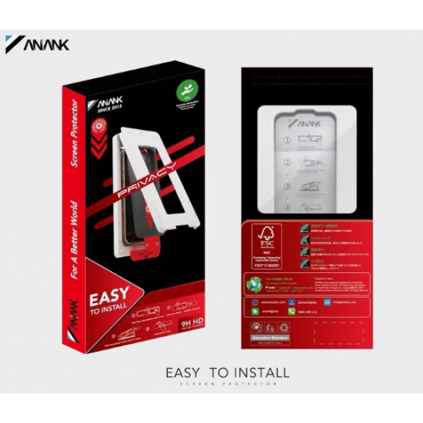 Anank - 2.5D Privacy armoured glass 26° angle, 180° protection